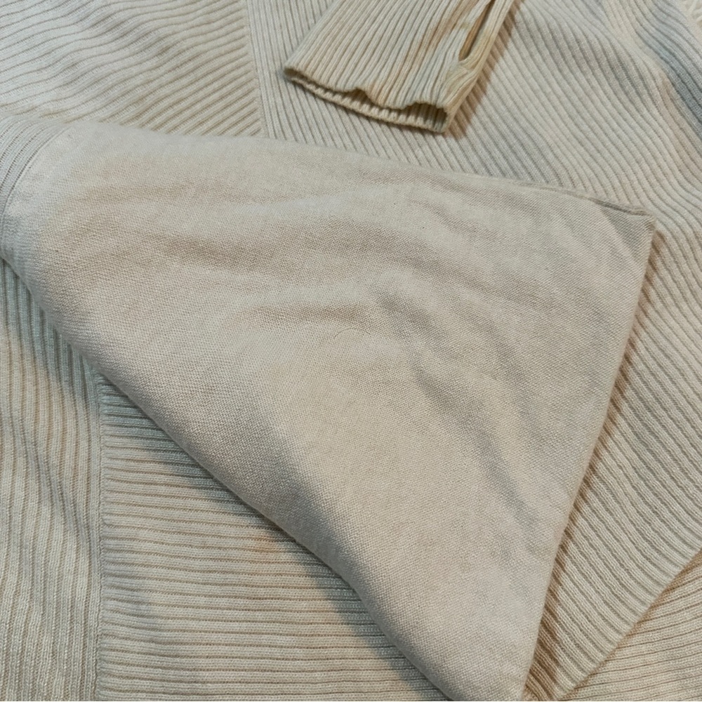 Lululemon Ribbed Wrap It Up Cardigan Sweater Beige Open Front Longline Size 12 - Picture 13 of 16